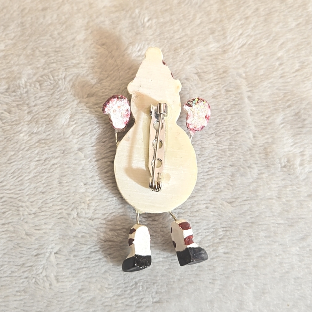 #270 Vintage snowman brooch pin - Picture 4 of 4